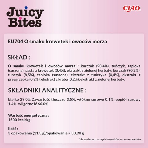 INABA Juicy Bites O smaku krewetek i owoców morza - przysmak dla kota - 3x11,3 g INABA Juicy Bites O smaku krewetek i owoców morza - przysmak dla kota - 3x11,3 g