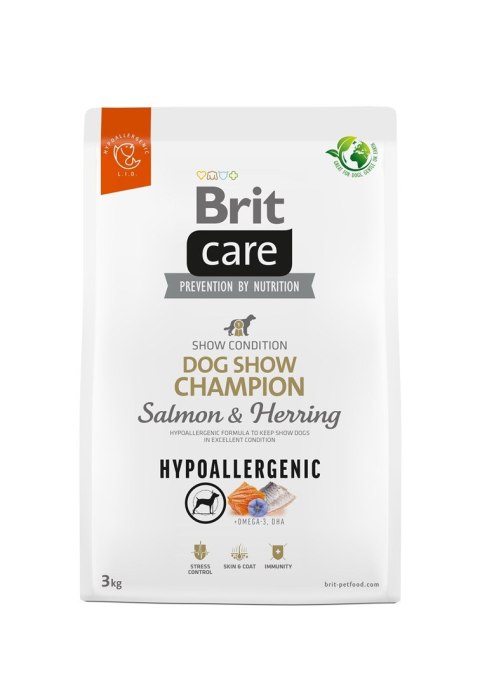 BRIT Care Hypoallergenic Dog Show Champion Salmon & Herring - sucha karma dla psa - 3 kg BRIT Care Hypoallergenic Dog Show Champion Salmon & Herring - sucha karma dla psa - 3 kg