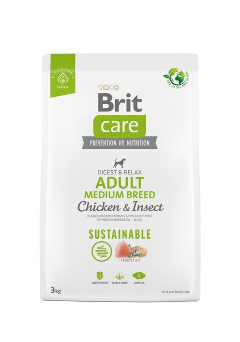 BRIT Care Sustainable Adult Medium Breed Chicken & Insect - sucha karma dla psa - 3 kg BRIT Care Sustainable Adult Medium Breed Chicken & Insect - sucha karma dla psa - 3 kg