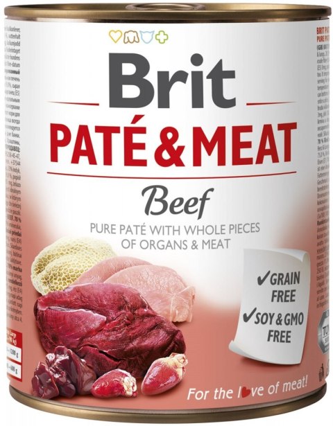 BRIT PATÉ & MEAT z wołowiną - mokra karma dla psa - puszka - 800 g BRIT PATÉ & MEAT z wołowiną - mokra karma dla psa - puszka - 800 g