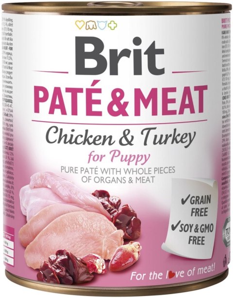 BRIT Paté & Meat z Kurczakiem - mokra karma dla szczeniąt - 800 g BRIT Paté & Meat z Kurczakiem - mokra karma dla szczeniąt - 800 g