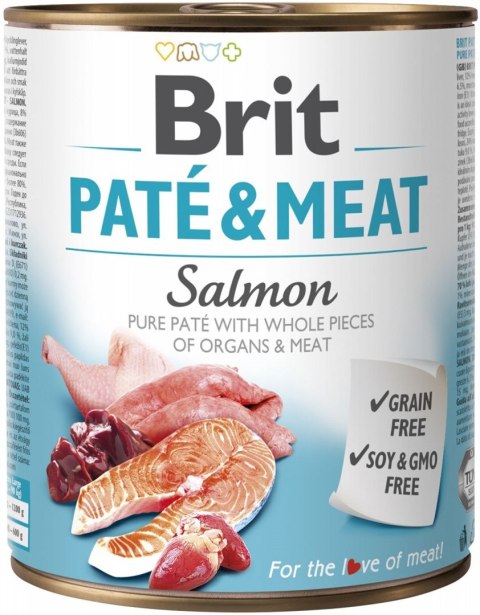 BRIT Paté & Meat z łososiem - mokra karma dla psa - 800 g BRIT Paté & Meat z łososiem - mokra karma dla psa - 800 g