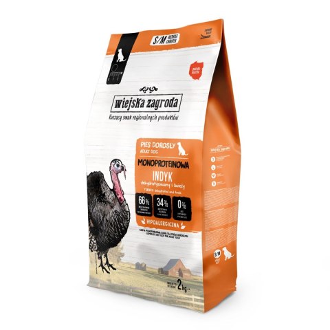 WIEJSKA ZAGRODA Monobiałkowa Indyk (dorosły) - Karma sucha dla psa - 2kg WIEJSKA ZAGRODA Monobiałkowa Indyk (dorosły) - Karma sucha dla psa - 2kg
