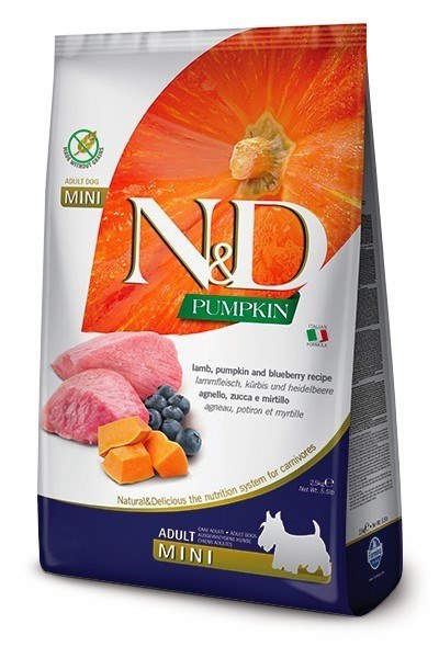 FARMINA N&D Pumpkin Lamb & Blueberry Adult Mini - sucha karma dla psa - 7 kg FARMINA N&D Pumpkin Lamb & Blueberry Adult Mini - sucha karma dla psa - 7 kg