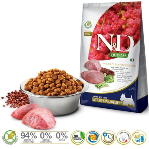 FARMINA N&D QUINOA DOG WEIGHT MANAGEMENT - sucha karma dla psa - 2,5 kg FARMINA N&D QUINOA DOG WEIGHT MANAGEMENT - sucha karma dla psa - 2,5 kg
