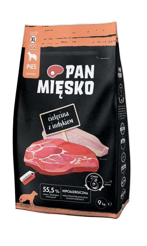 PAN MIĘSKO Cielęcina z indykiem (dorosły) chrupki XL - Karma sucha dla psa - 9kg PAN MIĘSKO Cielęcina z indykiem (dorosły) chrupki XL - Karma sucha dla psa - 9kg