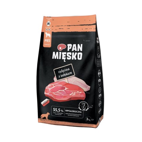 Pan Mięsko Cielęcina Indyk chrupki M 3kg Pan Mięsko Cielęcina Indyk chrupki M 3kg