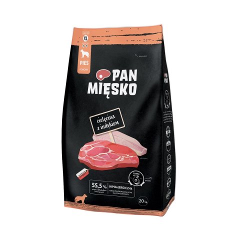 Pan Mięsko Cielęcina z Indykiem dla psa XL 20kg Pan Mięsko Cielęcina z Indykiem dla psa XL 20kg