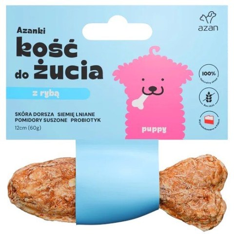 AZANKI Kość z dorszem i probiotykiem PUPPY KSZTAŁT RYBKI 12cm AZANKI Kość z dorszem i probiotykiem PUPPY KSZTAŁT RYBKI 12cm