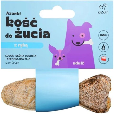 AZANKI Kość z łososiem w skórze łososia z tymiankiem KSZTAŁT RYBKI 12cm AZANKI Kość z łososiem w skórze łososia z tymiankiem KSZTAŁT RYBKI 12cm