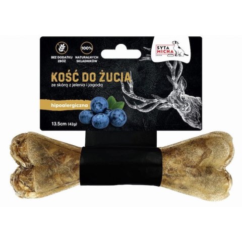 SYTA MICHA Kość ze Skóry Jelenia i Jagody 13,5cm SYTA MICHA Kość ze Skóry Jelenia i Jagody 13,5cm