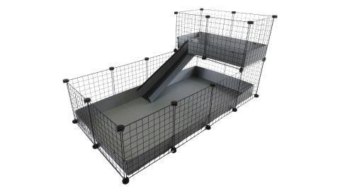 C&C Klatka modułowa 4x2 + Loft 2x1+ szara rampa C&C Klatka modułowa 4x2 + Loft 2x1+ szara rampa