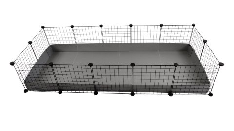 C&C Klatka modułowa dla świnki morskiej, królika, jeża 180x75 cm (5x2) - srebrno-szara C&C Klatka modułowa dla świnki morskiej, królika, jeża 180x75 cm (5x2) - srebrno-szara