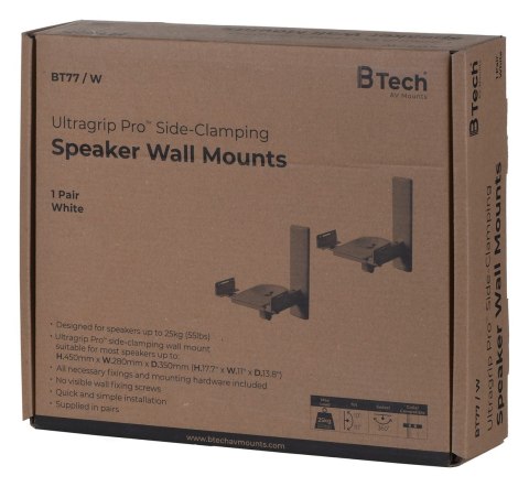 Uchwyt ścienne do głośnika B TECH BT77/W 1MBTG012 (kolor biały) Uchwyt ścienne do głośnika B TECH BT77/W 1MBTG012 (kolor biały)