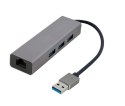 GEMBIRD ADAPTER USB-AM DO LAN GIGABIT HUB USB 3.0 X3 CZARNY