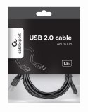 Kabel GEMBIRD CCP-USB2-AMCM-6 (USB 2.0 M - USB typu C M; 1,8m; kolor czarny)
