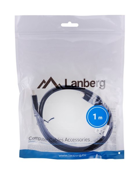 Kabel Lanberg CA-HDMI-21CU-0010-BK (HDMI M - HDMI M; 1m; kolor czarny)