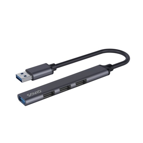 SAVIO HUB USB-A - 3 X USB-A 2.0, 1 X USB-A 3.0, SZARY AK-70 SAVIO HUB USB-A - 3 X USB-A 2.0, 1 X USB-A 3.0, SZARY AK-70