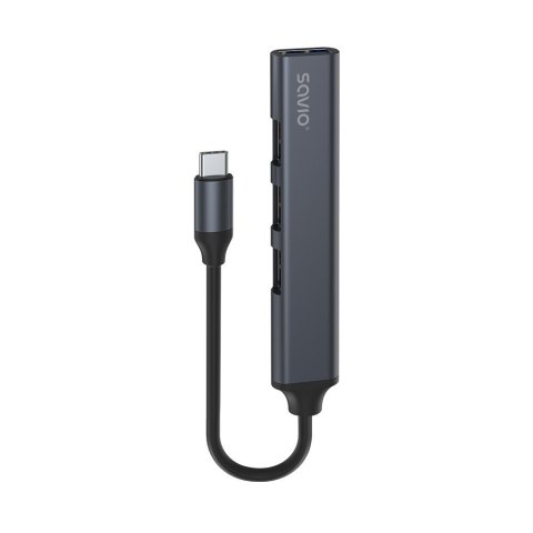 SAVIO HUB USB-A - 3 X USB-A 2.0, 1 X USB-A 3.0, SZARY AK-70 SAVIO HUB USB-A - 3 X USB-A 2.0, 1 X USB-A 3.0, SZARY AK-70