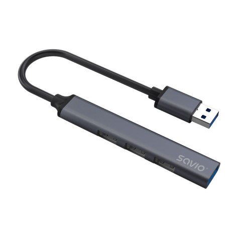 SAVIO HUB USB-A - 3 X USB-A 2.0, 1 X USB-A 3.0, SZARY AK-70 SAVIO HUB USB-A - 3 X USB-A 2.0, 1 X USB-A 3.0, SZARY AK-70