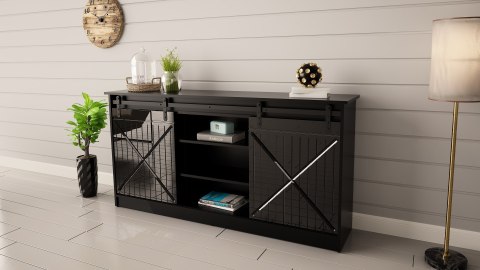 Komoda 160x80x35 GRANERO czarny/czarny poł Komoda 160x80x35 GRANERO czarny/czarny poł