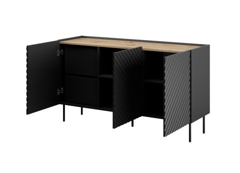 Komoda 3D2SZ ONDA 150x45x85 czarny Komoda 3D2SZ ONDA 150x45x85 czarny