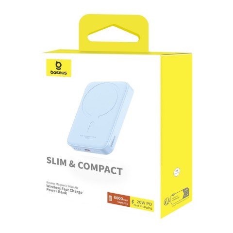 Powerbank Baseus Magnetic Mini Air 6000mAh (niebieski) Powerbank Baseus Magnetic Mini Air 6000mAh (niebieski)
