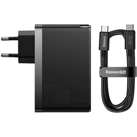 BASEUS ŁADOWARKA SIECIOWA 2X USB-C + USB (CZARNA) BASEUS ŁADOWARKA SIECIOWA 2X USB-C + USB (CZARNA)
