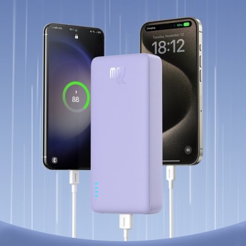 BASEUS POWERBANK AIRPOW 20000MAH 20W (FIOLETOWY) BASEUS POWERBANK AIRPOW 20000MAH 20W (FIOLETOWY)