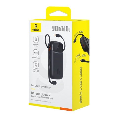 BASEUS POWERBANK QPOW2 20000MAH 30W (CZARNY) BASEUS POWERBANK QPOW2 20000MAH 30W (CZARNY)