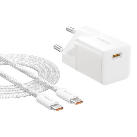 Ładowarka Baseus GaN5 mini 1C 25W+kabel USB-C biały Ładowarka Baseus GaN5 mini 1C 25W+kabel USB-C biały