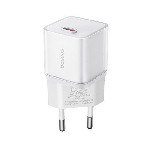 Ładowarka Baseus GaN5S 1C 20W EU (moon white) Ładowarka Baseus GaN5S 1C 20W EU (moon white)