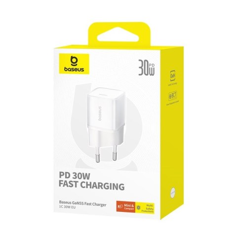 Ładowarka Baseus GaN5S 1C 30W EU (moon white) Ładowarka Baseus GaN5S 1C 30W EU (moon white)