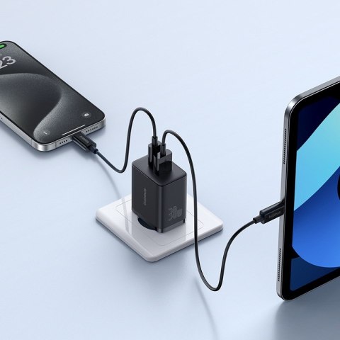 Ładowarka sieciowa Baseus Cube C+U 30W EU (cluster black) Ładowarka sieciowa Baseus Cube C+U 30W EU (cluster black)