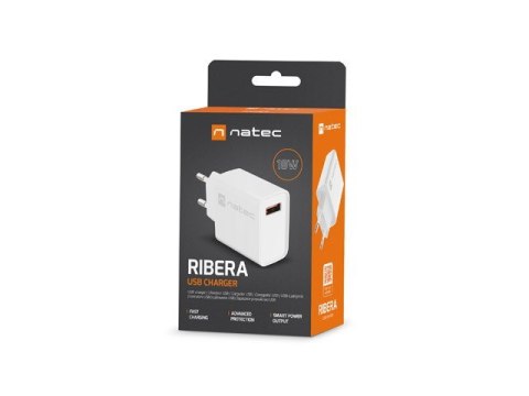 NATEC ŁADOWARKA SIECIOWA RIBERA USB-A 18W BIAŁA NUC-2057 NATEC ŁADOWARKA SIECIOWA RIBERA USB-A 18W BIAŁA NUC-2057