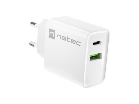 NATEC ŁADOWARKA SIECIOWA RIBERA USB-A + USB-C 20W POWER DELIVERY BIAŁA NUC-2061 NATEC ŁADOWARKA SIECIOWA RIBERA USB-A + USB-C 20W POWER DELIVERY BIAŁA NUC-2061