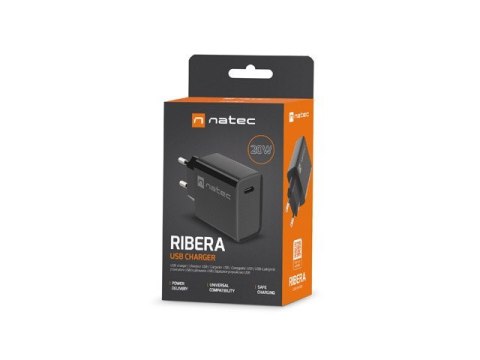 NATEC ŁADOWARKA SIECIOWA RIBERA USB-C 20W POWER DELIVERY CZARNA NUC-2060 NATEC ŁADOWARKA SIECIOWA RIBERA USB-C 20W POWER DELIVERY CZARNA NUC-2060
