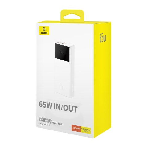 Powerbank Baseus Star-Lord 20000mAh 65W+kabel USB-USB C (biały) Powerbank Baseus Star-Lord 20000mAh 65W+kabel USB-USB C (biały)