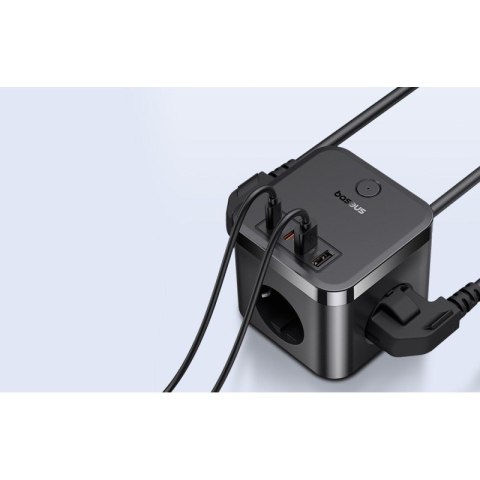 Listwa zasilająca Baseus PowerCombo 3AC+2U+2C 30W EU (1,5m; czarny) Listwa zasilająca Baseus PowerCombo 3AC+2U+2C 30W EU (1,5m; czarny)