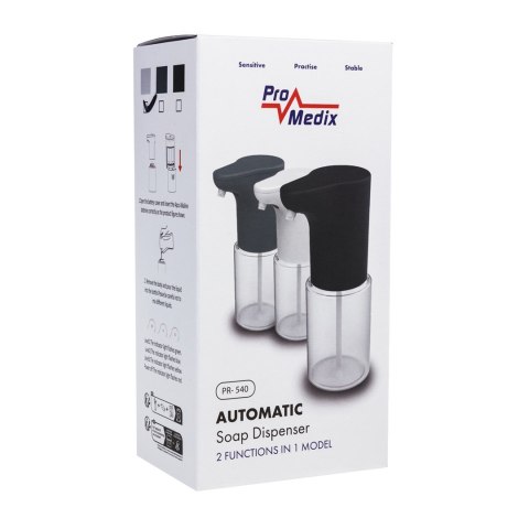 PROMEDIX BEZDOTYKOWY DOZOWNIK, POJEMNIK DYSPENSER DO PŁYNNYCH MYDEŁ, PŁYNÓW DEZYNFEKUJĄCYCH, 300ML, 4XAA, BIAŁY PR-540 W PROMEDIX BEZDOTYKOWY DOZOWNIK, POJEMNIK DYSPENSER DO PŁYNNYCH MYDEŁ, PŁYNÓW DEZYNFEKUJĄCYCH, 300ML, 4XAA, BIAŁY PR-540 W