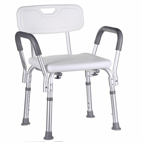 Taboret prysznicowy z oparciem i uchwytami Taboret prysznicowy z oparciem i uchwytami