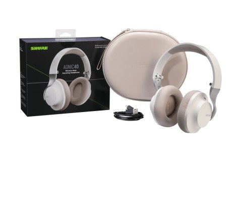 Shure SBH1DYWH1-EFS - Profesjonalne słuchawki bezprzewodowe AONIC 40 z systemem ANC (białe) Shure SBH1DYWH1-EFS - Profesjonalne słuchawki bezprzewodowe AONIC 40 z systemem ANC (białe)