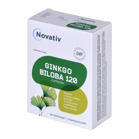 Novativ Ginkgo Biloba 120 Complex 60 kapsułek Novativ Ginkgo Biloba 120 Complex 60 kapsułek