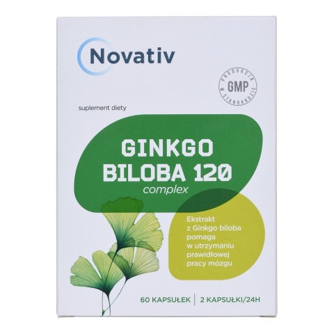 Novativ Ginkgo Biloba 120 Complex 60 kapsułek Novativ Ginkgo Biloba 120 Complex 60 kapsułek