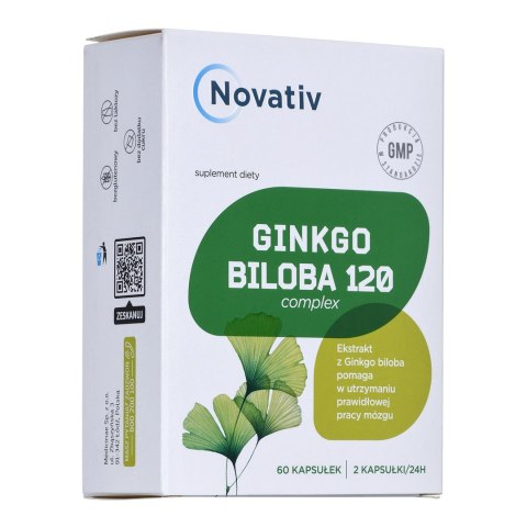 Novativ Ginkgo Biloba 120 Complex 60 kapsułek Novativ Ginkgo Biloba 120 Complex 60 kapsułek
