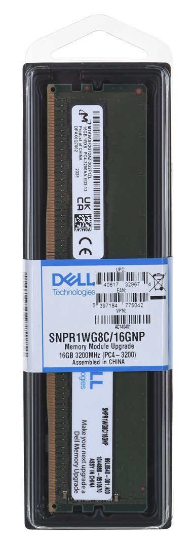Dell 16GB DDR4 UDIMM 3200MHz 1Rx8 ECC Memory Upgrade for PE T150/T350/R250/R350 Dell 16GB DDR4 UDIMM 3200MHz 1Rx8 ECC Memory Upgrade for PE T150/T350/R250/R350
