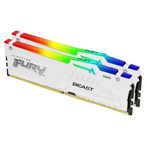 KINGSTON DDR5 32GB 6000MT/s CL36 DIMM (Kit of 2) FURY Beast White RGB EXPO KINGSTON DDR5 32GB 6000MT/s CL36 DIMM (Kit of 2) FURY Beast White RGB EXPO