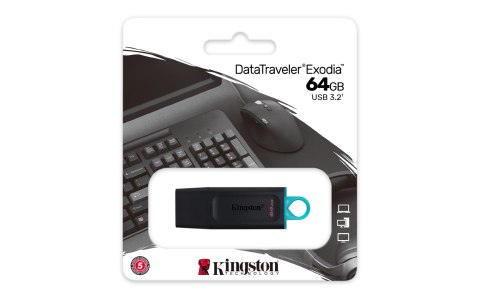 KINGSTON FLASH 64GB USB 3.2 Gen 1 DataTraveler Exodia (B+T) KINGSTON FLASH 64GB USB 3.2 Gen 1 DataTraveler Exodia (B+T)