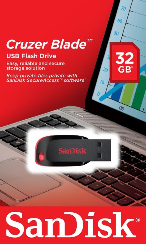 Pendrive SanDisk CRUZER BLADE SDCZ50-032G-B35 (32GB; USB 2.0; kolor czarny) Pendrive SanDisk CRUZER BLADE SDCZ50-032G-B35 (32GB; USB 2.0; kolor czarny)