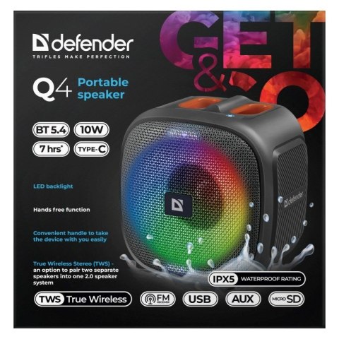 DEFENDER GŁOŚNIK Q4 BLUETOOTH 10W DEFENDER GŁOŚNIK Q4 BLUETOOTH 10W